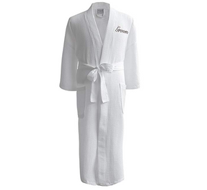 Custom Cotton Waffle Robe Embroidered Monogram