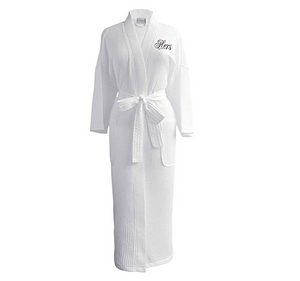 Custom Cotton Waffle Robe Embroidered Monogram