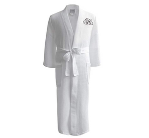 Custom Cotton Waffle Robe Embroidered Monogram