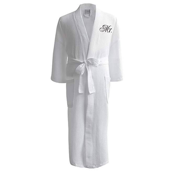 Custom Cotton Waffle Robe Embroidered Monogram