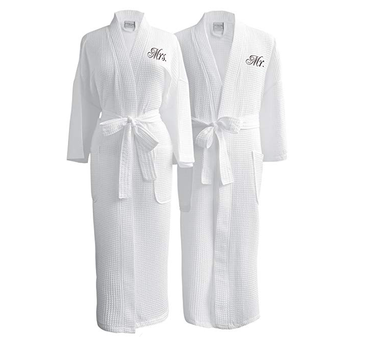 Custom Cotton Waffle Robe Embroidered Monogram